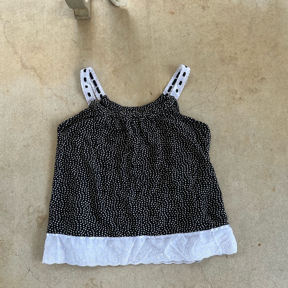 Aria Black and White Polka Dot Top